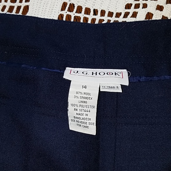 J.G. Hook Navy Wool Trousers - Picture 3 of 3